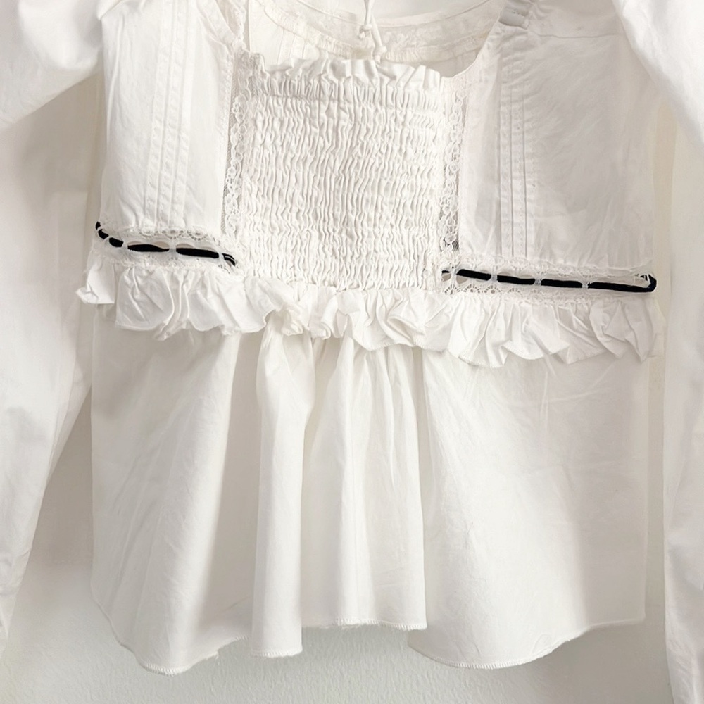 Free People Cathleen Blouse Peasant Cottagecore NWOT - Picture 9 of 12
